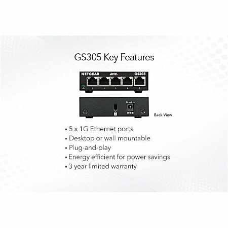 Netgear 5-port 2.5G Ethernet Unmanaged Switch MS305 | | Netwerk switches