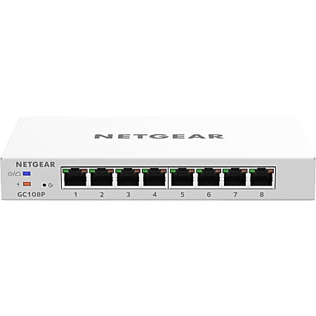Netgear 8-Port Gigabit Ethernet PoE+ Insight Managed Smart Cloud Switch w/FlexPoE Power - 8 Ports - Manageable - Gigabit Ethernet - 1000Base-T - 4 Layer Supported - Power Supply - Twisted Pair , Desktop, Wall Mountable