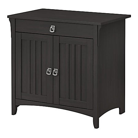 Bush Furniture Salinas 32"W Secretary Desk With Keyboard Tray And Storage Cabinet, Vintage Black, Standard Delivery