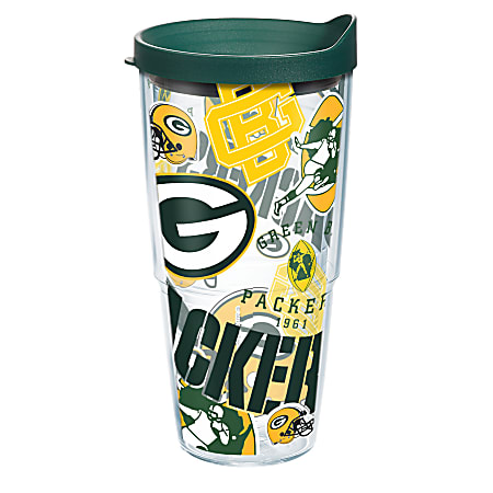 Tervis NFL All-Over Tumbler With Lid, 24 Oz, Green Bay Packers