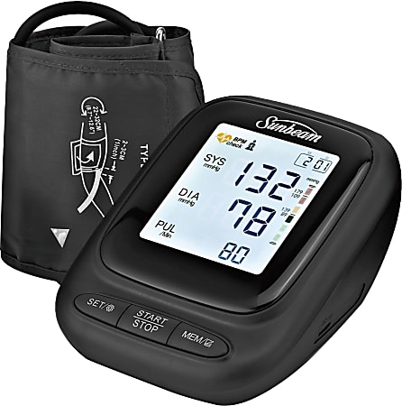 Sunbeam 16984 Upper Arm Blood Pressure Monitor, Black