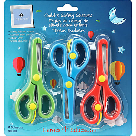 Office Depot Brand Kids Scissors 5 Handles Pointed Tip Assorted