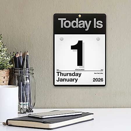 AT A GLANCE 2026 Today Is Daily Wall Calendar Refill Small 6 x 6