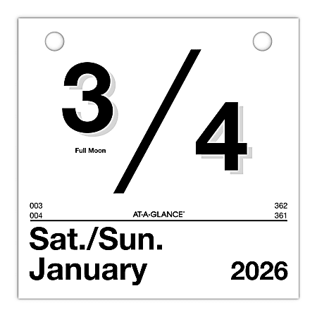 AT A GLANCE 2026 Today Is Daily Wall Calendar Refill Small 6 x 6