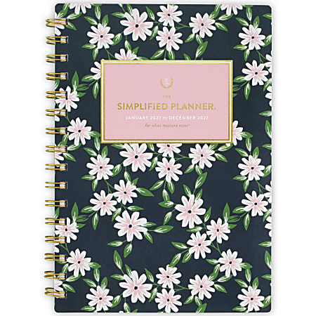 Simplified by Emily Ley for AT-A-GLANCE® 2027 Weekly Monthly Planner, Berry Floral, Small, 5 1/2" x 8 1/2"
