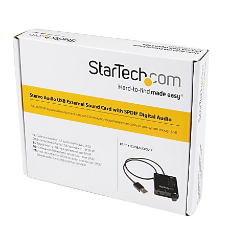 StarTech.com Adaptateur Carte Son USB vers Audio Stéréo - ref: ICUSBAUDIOB Cartes  son Dispo