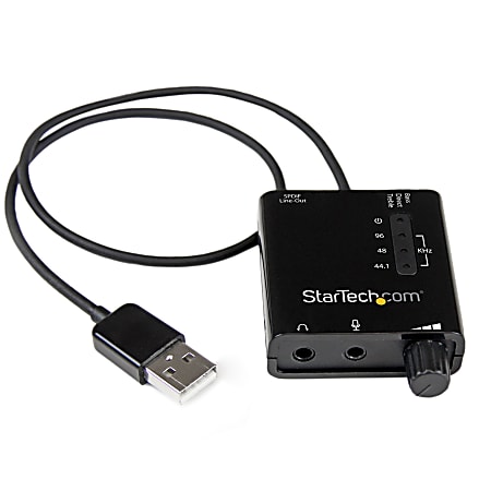 StarTech.com USB Stereo Audio Adapter External Sound Card with SPDIF Digital Audio - 5.1 Sound Channels - External - VIA VT1630A - USB 2.0 - 91 dB