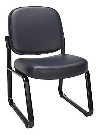 OFM Reception Chair With Microban® Antimicrobial Protection, Navy/Black