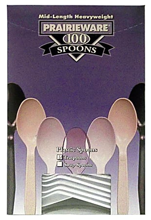Prairie Polystyrene Spoons, White, Pack Of 100