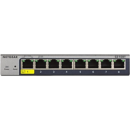 Netgear® 8-Port Gigabit Smart Managed Pro Switch, GS108T-300NAS