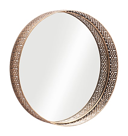 Zuo Modern Faz Round Mirror, 23-5/8"H x 23-5/8"W x 3-15/16"D, Gold