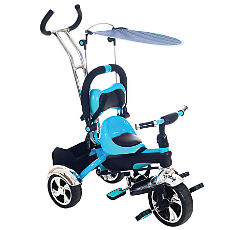 Lil' Rider 2-in-1 Stroller Tricycle Trainer, 41"H x 33 1/2"W x 15 1/2"D, Blue