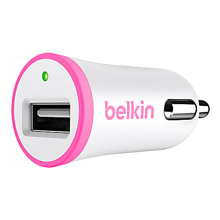Belkin® BOOST UP Car Charger, Pink/White, F8J054BTPNK
