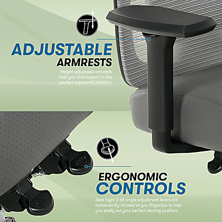 Serta SitTrue Ridgefield Ergonomic MeshVegan Leather High