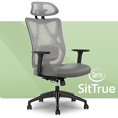 Serta SitTrue Ridgefield Ergonomic MeshVegan Leather High