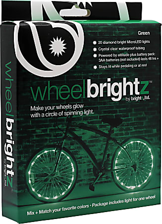 Brightz Wheel Brightz LED Bicycle Light, 7', Green