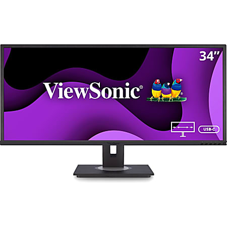 ViewSonic® VG3456 34" 1440p Ergonomic Ultrawide Docking