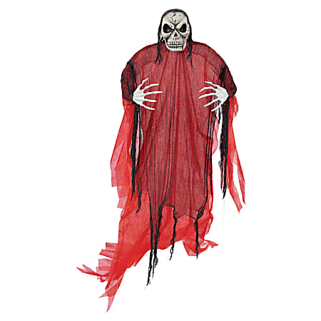 Amscan Halloween Giant Hanging Reaper Prop, 84"H x 35"W x 15"D, Red