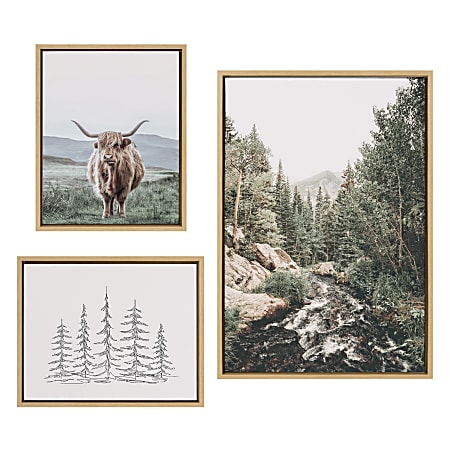 Uniek Kate And Laurel Sylvie Framed Canvas Wall Art Prints, 23" x 33"