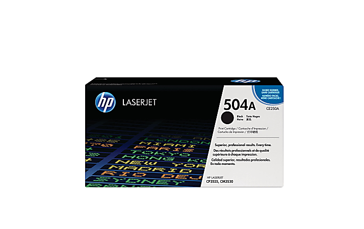 HP 504A Black Toner Cartridge, CE250A