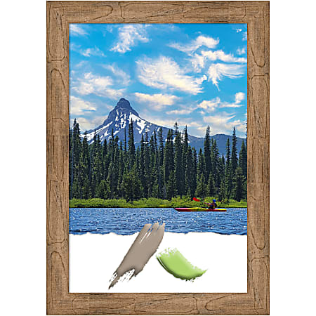 Amanti Art Owl Brown Wood Picture Frame, 30" x 42", Matted For 24" x 36"