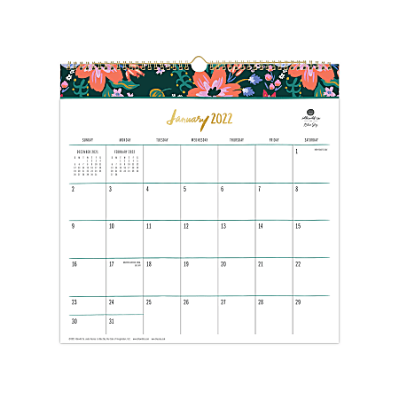Blue Sky Idlewild Calendar Floral 2022 - Office Depot