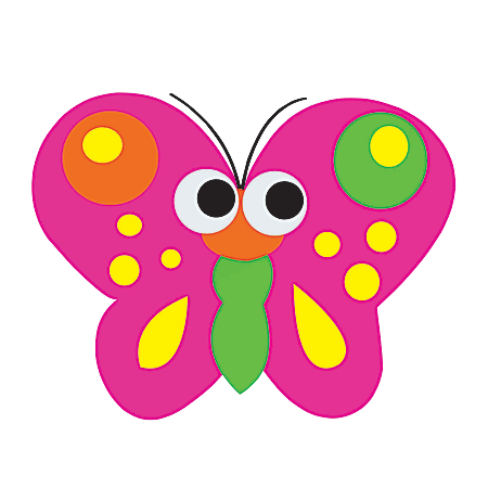 Ashley Productions Magnetic Non-Magnetic Dry-Erase Whiteboard Eraser, 3 1/2" x 3" x 3/4", Butterfly