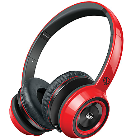Monster NCredible NTune On Ear Headphones Red Office Depot