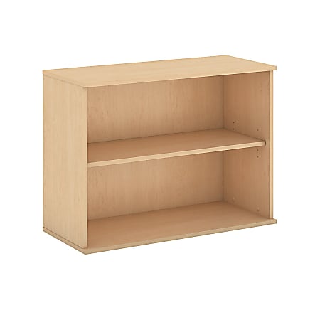 Bush Business Furniture 2 Shelf Bookcase, 30"H, Natural Maple, Standard Delivery