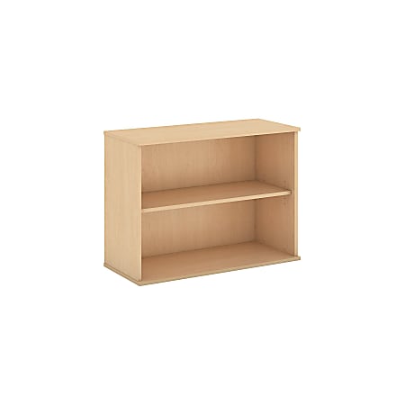 Bush Business Furniture 2 Shelf Bookcase, 30"H, Natural Maple, Premium Installation