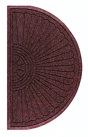 M+A Matting Waterhog Max Grand Half-Oval Floor Mat, 3' W x 1.8' H, Maroon