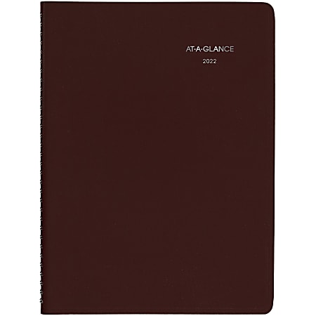 AT-A-GLANCE® DayMinder Weekly Planner, 8" x 11", Burgundy, January To December 2022, G52014