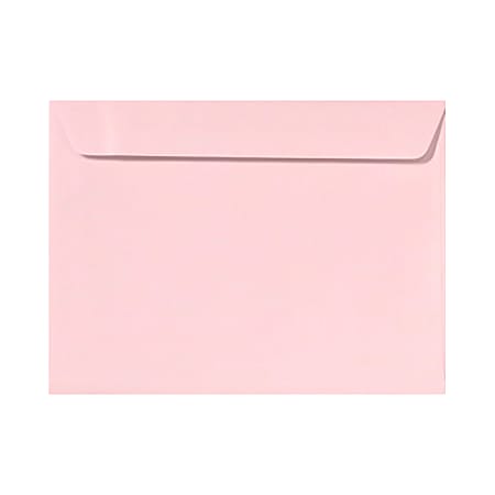 LUX Booklet 9" x 12" Envelopes, Gummed Seal, Candy Pink, Pack Of 50
