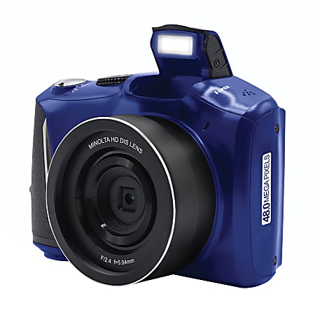 Minolta 4K Ultra HD MND50 48-Megapixel Digital Camera With 16x Zoom Lens, Blue