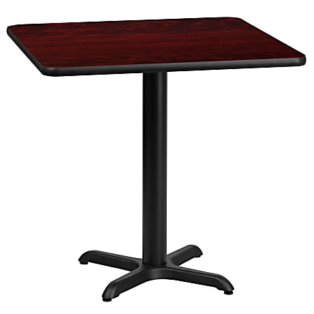 Flash Furniture Square Table With X-Style Base, 31-3/16"H x 24"W x 24"D, Mahogany