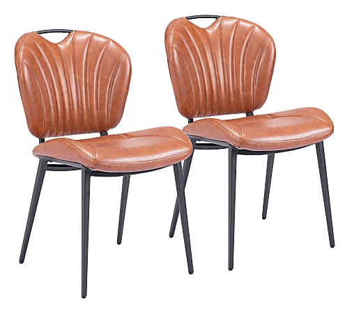 Zuo Modern Terrence Dining Chairs, Vintage Brown, Set Of 2 Chairs