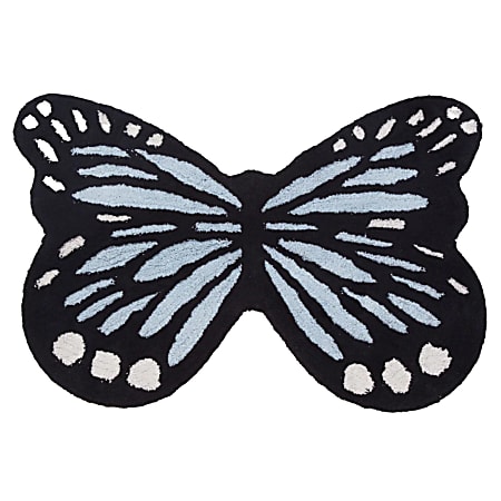 Dormify Washable Butterfly-Shaped Accent Rug, Blue