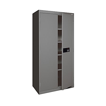 Sandusky® Keyless Electronic Storage Cabinet, 72"H x 36"W x 18"D, Charcoal