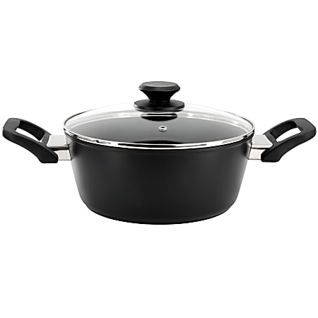Oster Connelly Aluminum Textured Nonstick Dutch Oven With Lid, 4 Qt, Black