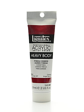 Liquitex Heavy Body Professional Artist Acrylic Colors, 2 Oz, Pyrrole Crimson, Pack Of 2