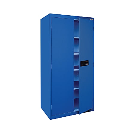 Sandusky® Keyless Electronic Storage Cabinet, 72"H x 36"W x 18"D, Blue