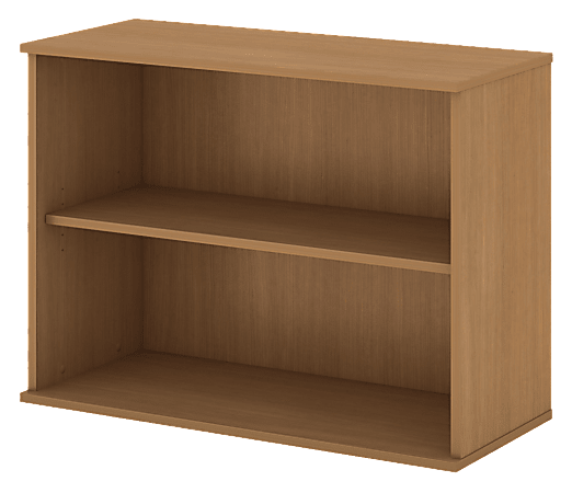 Bush Business Furniture 2 Shelf Bookcase, 30"H, Modern Cherry, Premium Installation