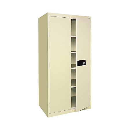 Sandusky® Keyless Electronic Storage Cabinet, 72"H x 36"W x 18"D, Putty