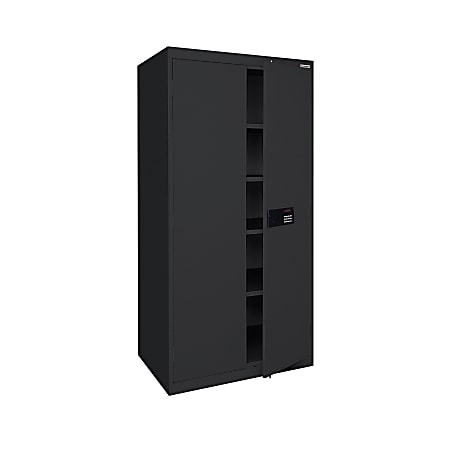 Sandusky® Keyless Electronic Storage Cabinet, 72"H x 36"W x 18"D, Black