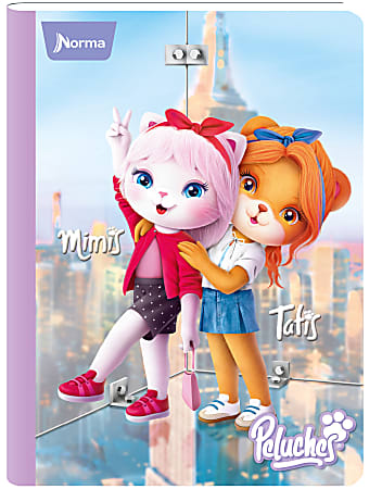 Norma Notebook, College Rule, 7-1/2" x 9-3/4", 100 Sheets, Peluches, Total Qty 1