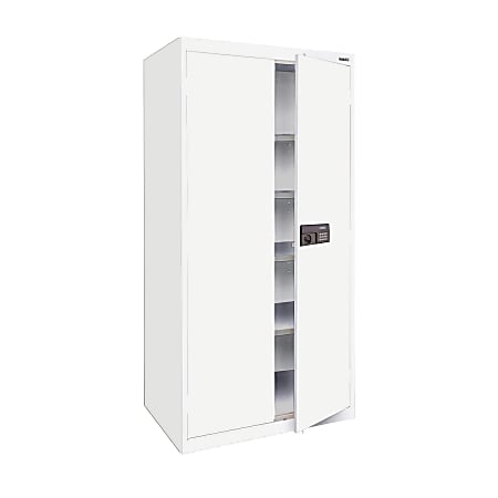 Sandusky® Keyless Electronic Storage Cabinet, 72"H x 36"W x 18"D, Standard White