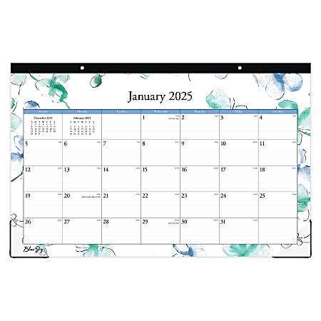 2025 Blue Sky Monthly Desk Pad Planning Calendar, 17” x 11”, Lindley, January 2025 To December 2025