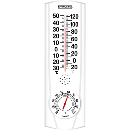 Springfield Colortrack Hygrometer Thermometer HygrometerThermometer  Temperature Humidity Gray - Office Depot