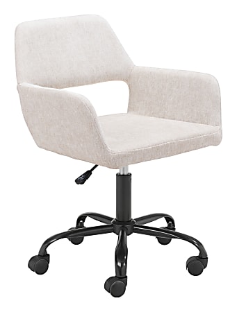 Zuo Modern Athair Fabric Mid-Back Office Chair, Beige