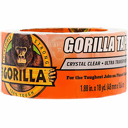 Gorilla Crystal Clear Tape - 18 yd Length x 1.88" Width - Clear - Temperature Resistant, Weather Proof, UV Resistant - For Indoor, Outdoor - 1 Each
